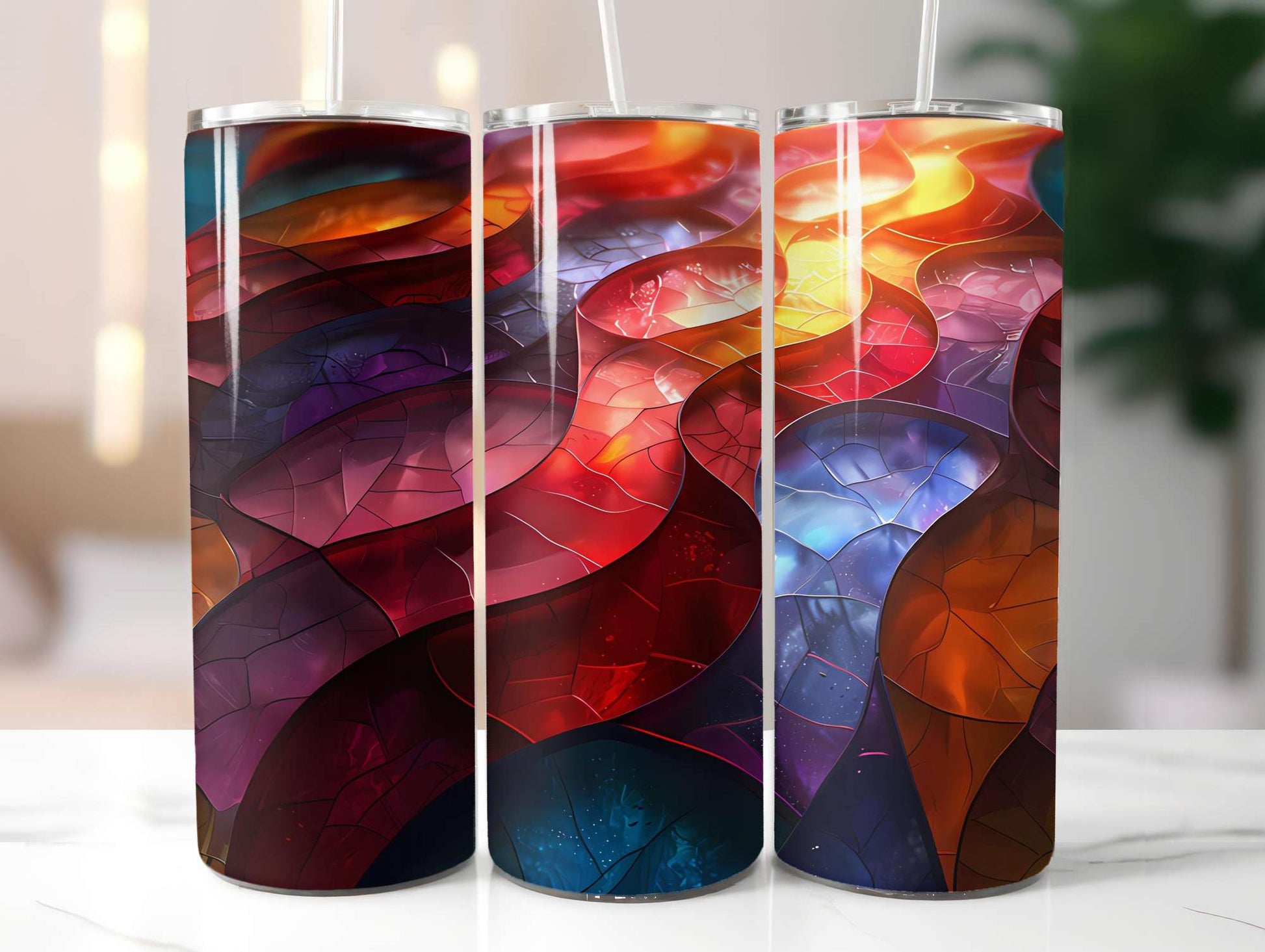 Stained Glass Summer 5 Tumbler Wrap - CraftNest - Digital Crafting and Art