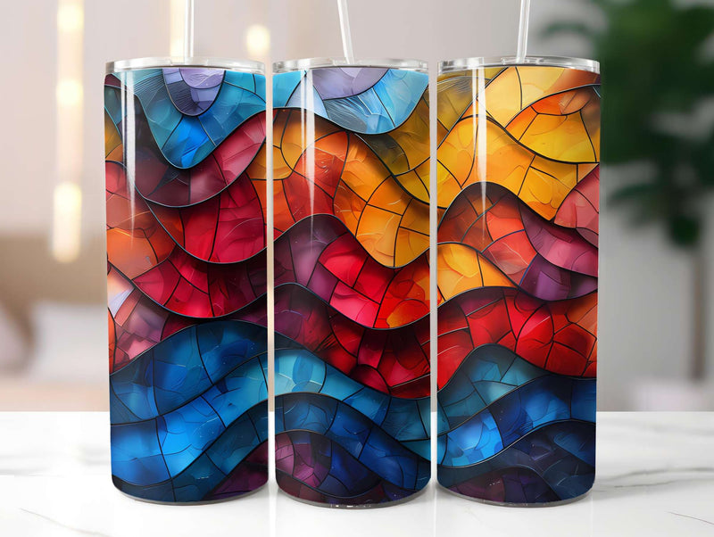 Stained Glass Summer 2 Tumbler Wrap - CraftNest - Digital Crafting and Art