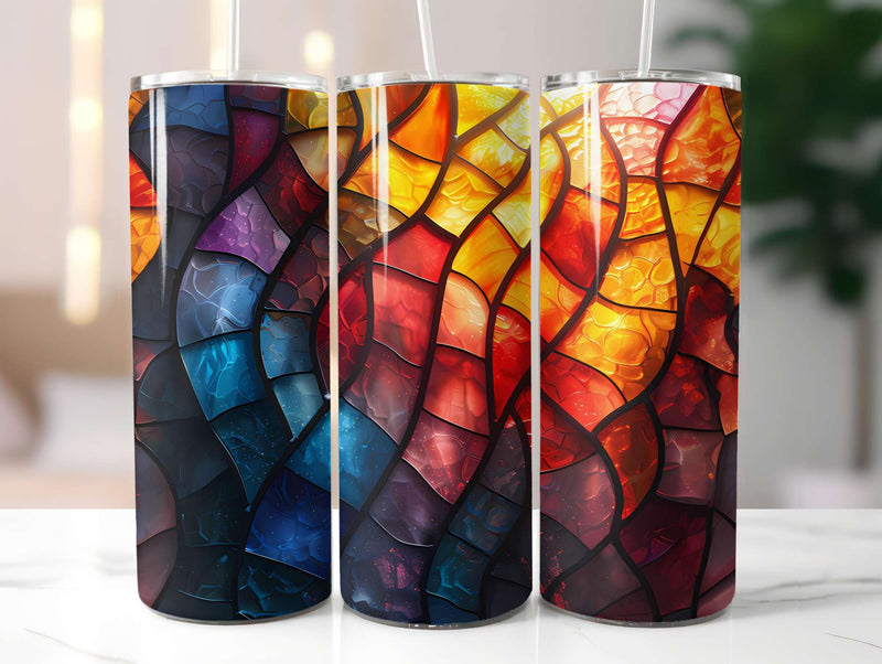 Stained Glass Summer 5 Tumbler Wrap - CraftNest - Digital Crafting and Art