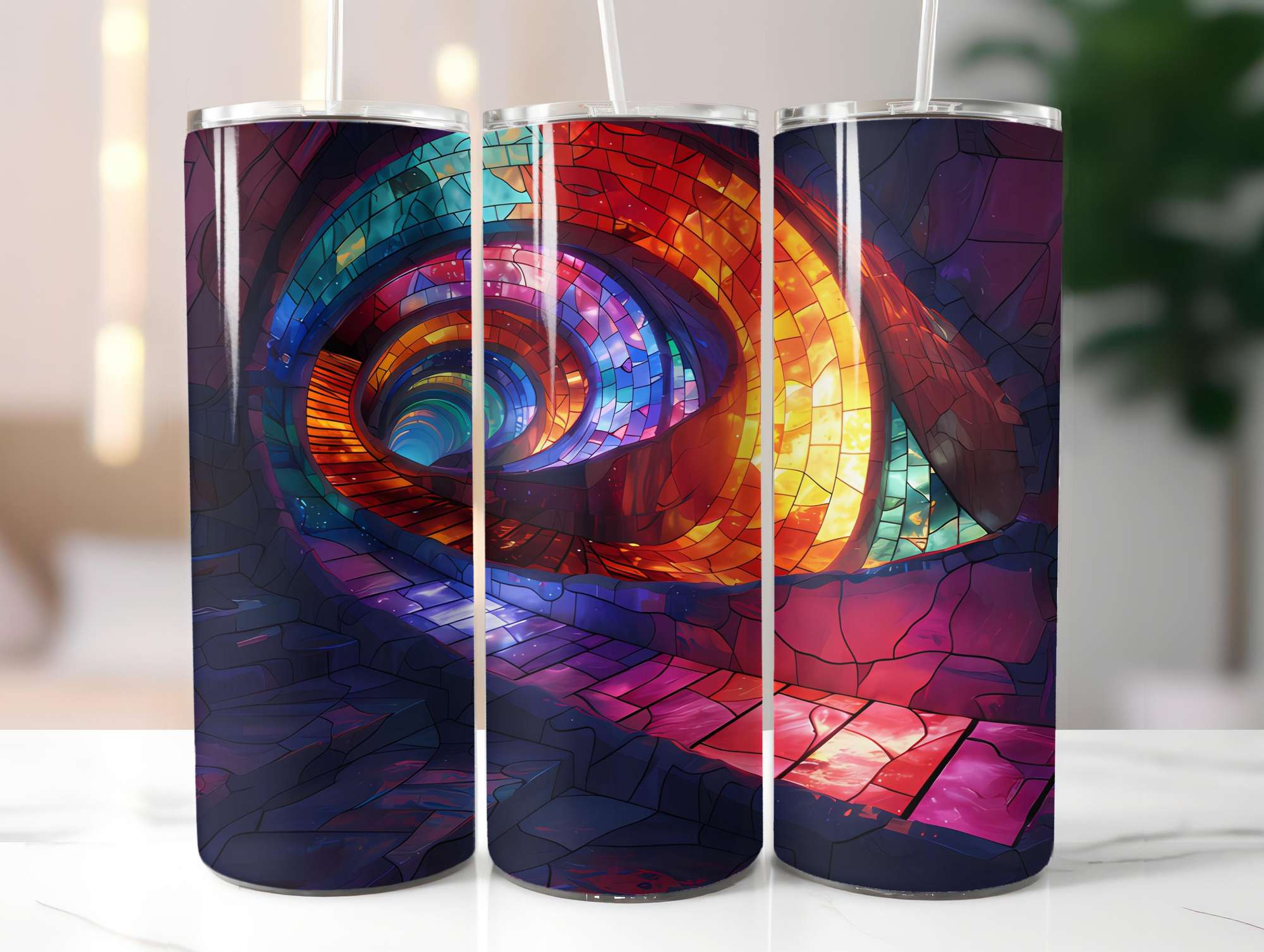 Stained Glass Summer 5 Tumbler Wrap - CraftNest - Digital Crafting and Art