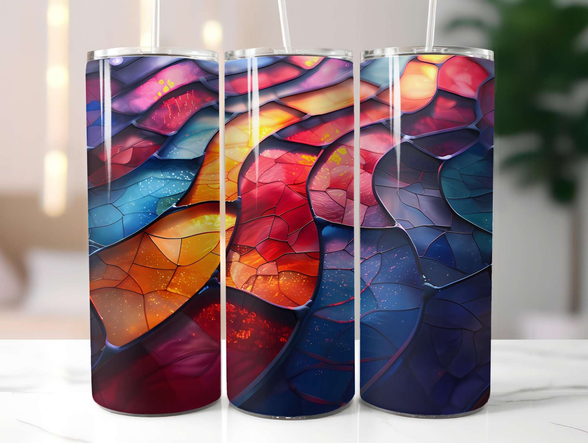 Stained Glass Summer 2 Tumbler Wrap - CraftNest - Digital Crafting and Art