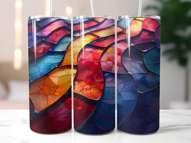 Stained Glass Summer 2 Tumbler Wrap - CraftNest - Digital Crafting and Art