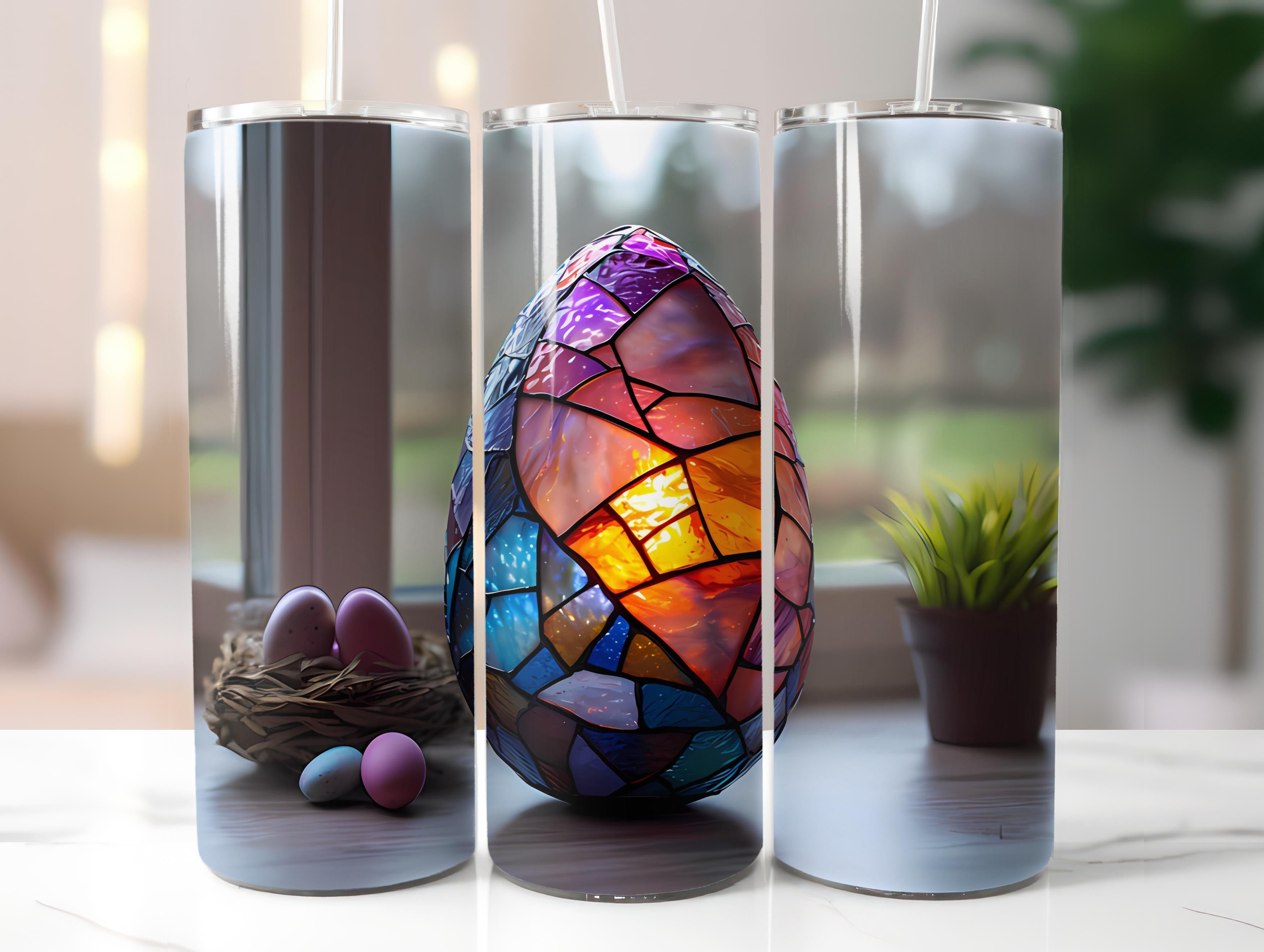 Stained Glass Easter 2 Tumbler Wrap - CraftNest