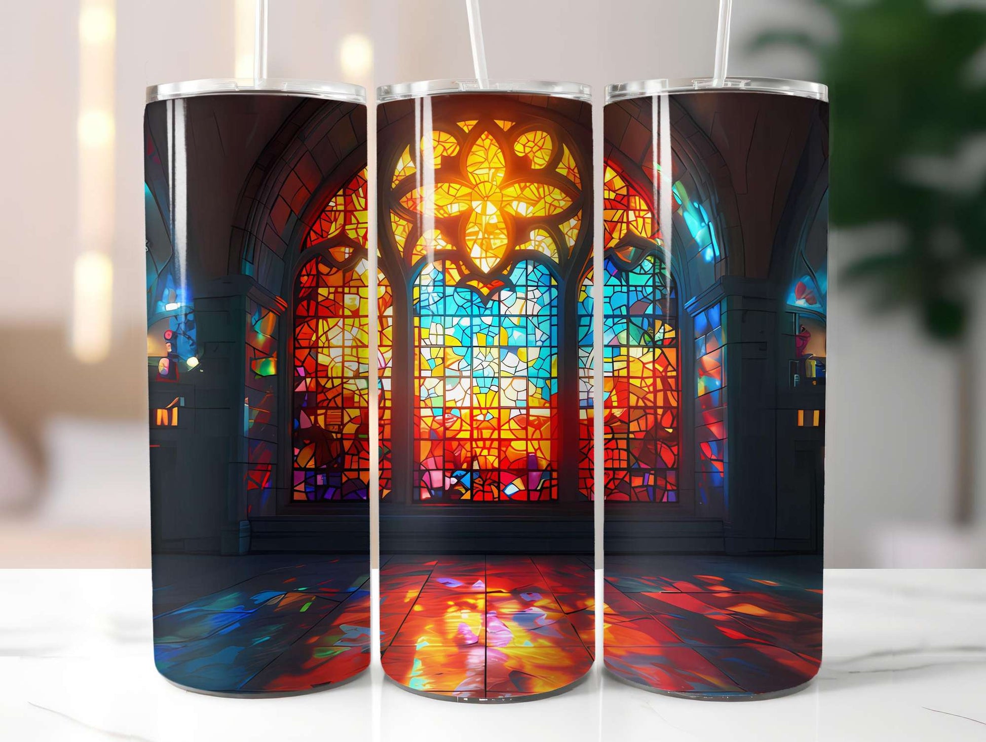 Stained Glass Summer 2 Tumbler Wrap - CraftNest - Digital Crafting and Art