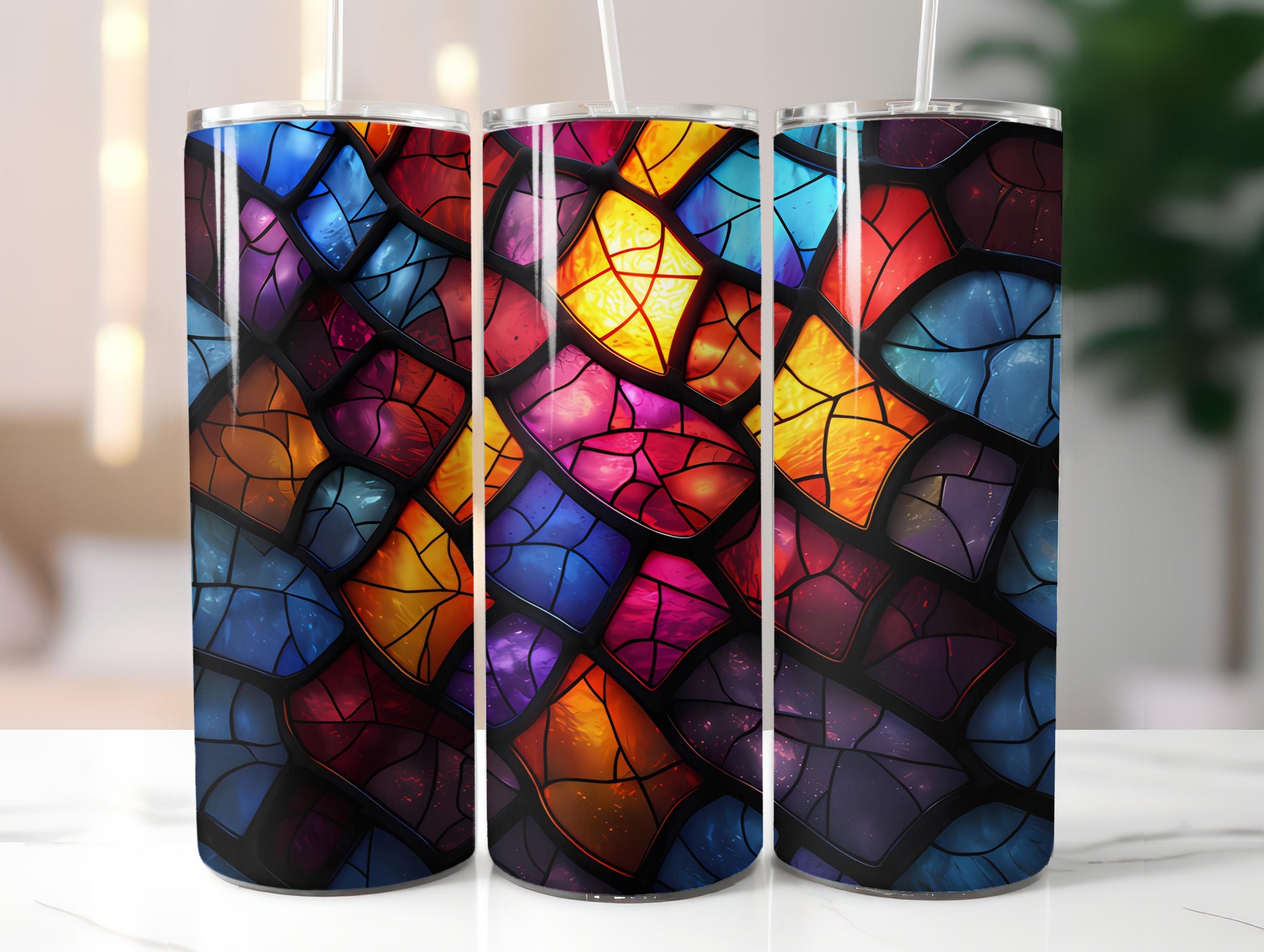Stained Glass Easter 2 Tumbler Wrap - CraftNest
