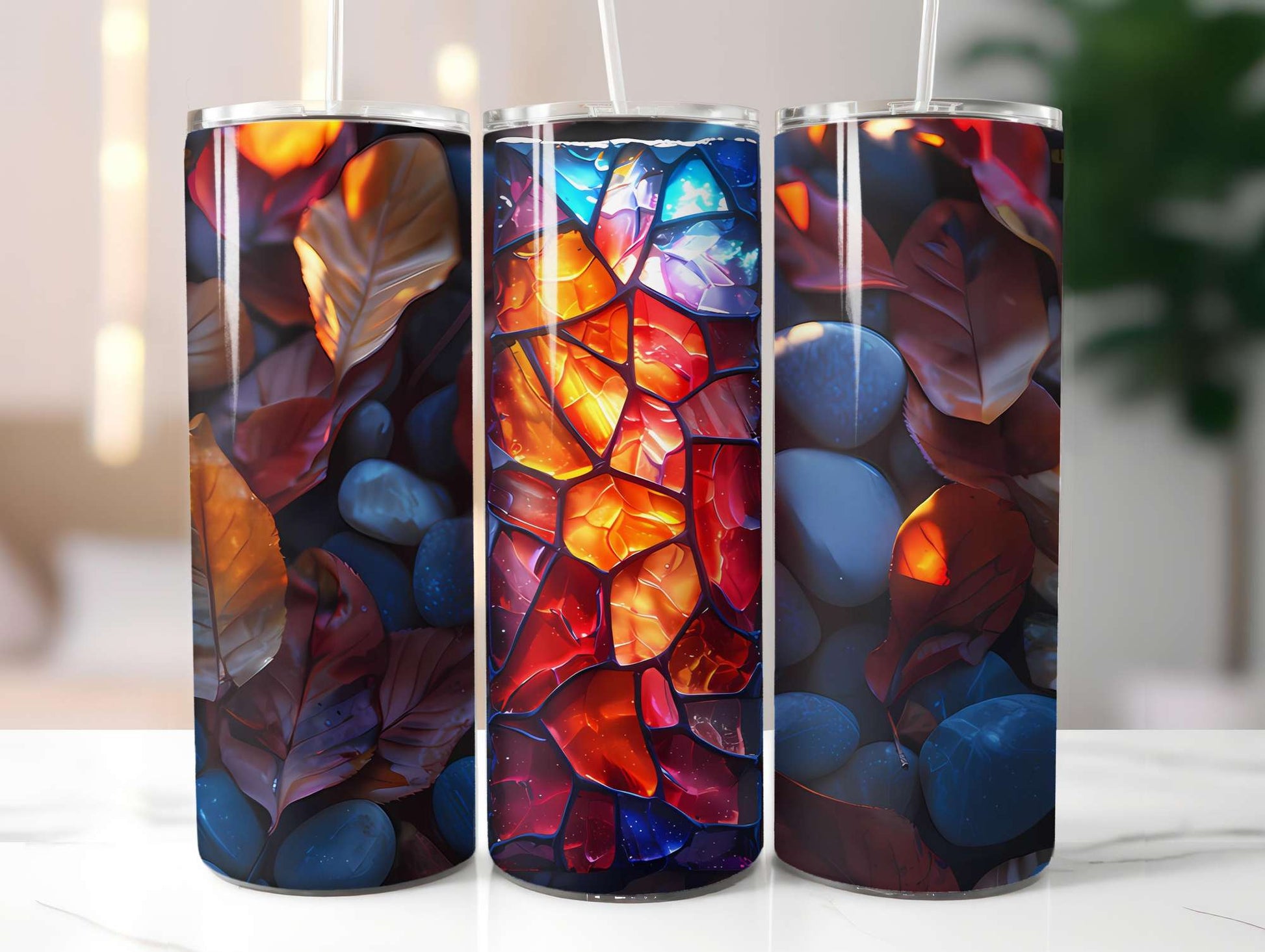Stained Glass Summer 5 Tumbler Wrap - CraftNest - Digital Crafting and Art