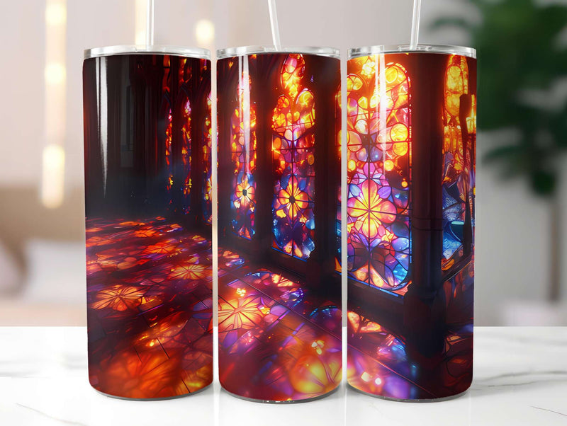 Stained Glass Summer 2 Tumbler Wrap - CraftNest - Digital Crafting and Art
