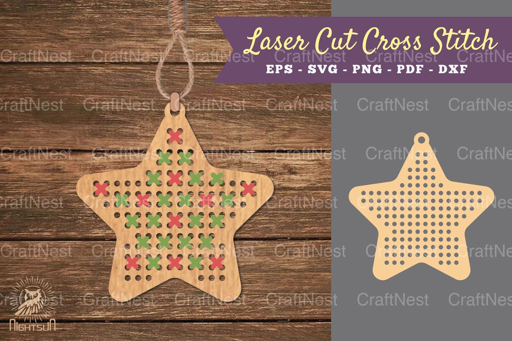 Star Cut Cross Stitch SVG Bundle - CraftNest - Digital Crafting and Art