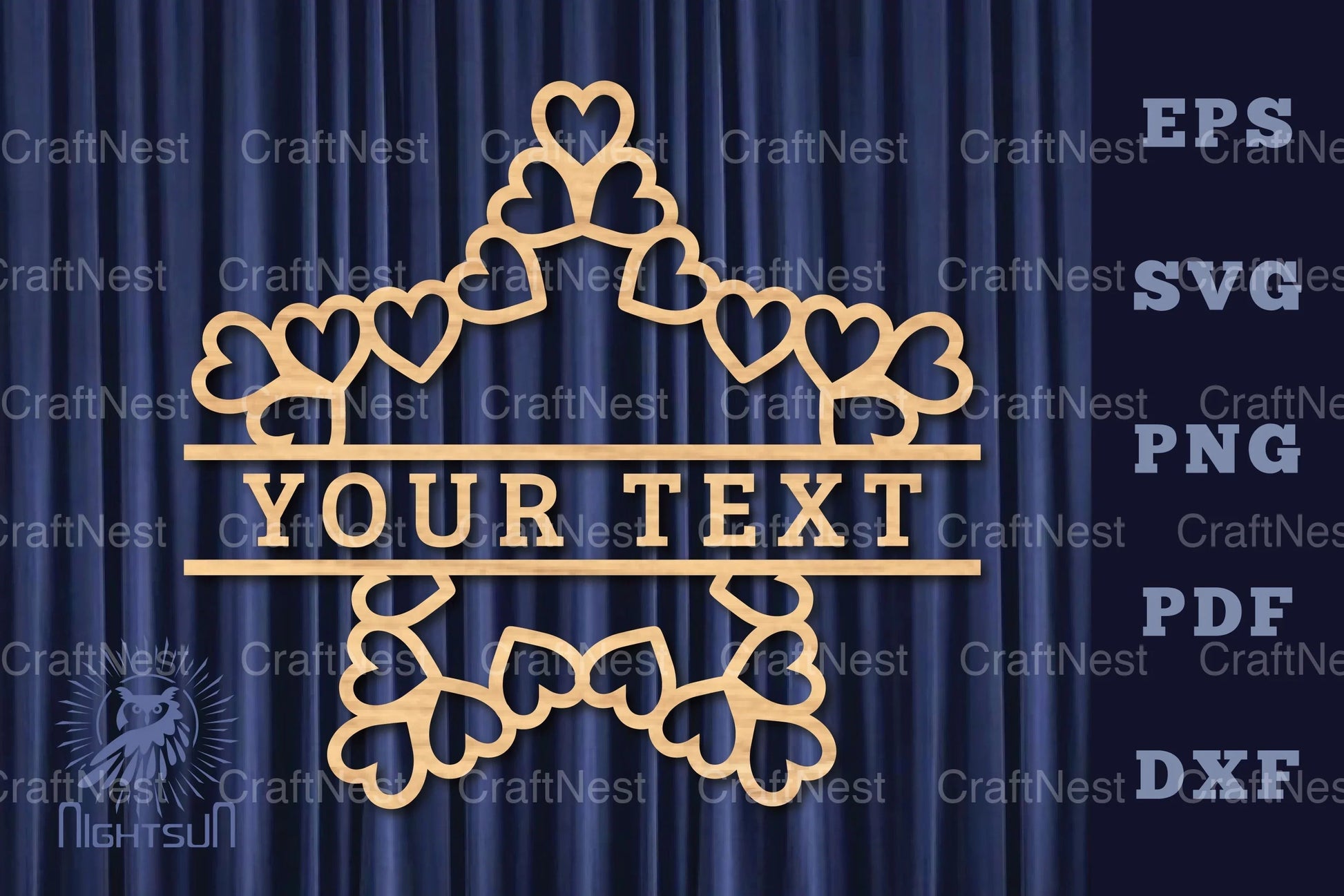 Star Heart Lasercut Split Monogram Clipart Bundle - CraftNest - Digital Crafting and Art
