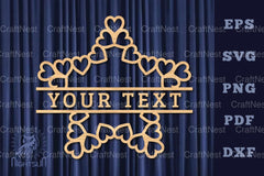 Star Heart Lasercut Split Monogram Clipart Bundle - CraftNest - Digital Crafting and Art