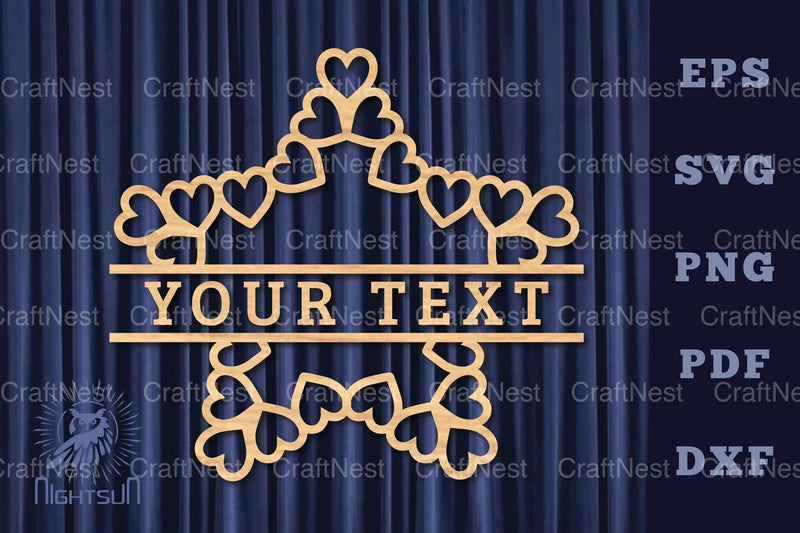 Star Heart Lasercut Split Monogram Clipart Bundle - CraftNest - Digital Crafting and Art
