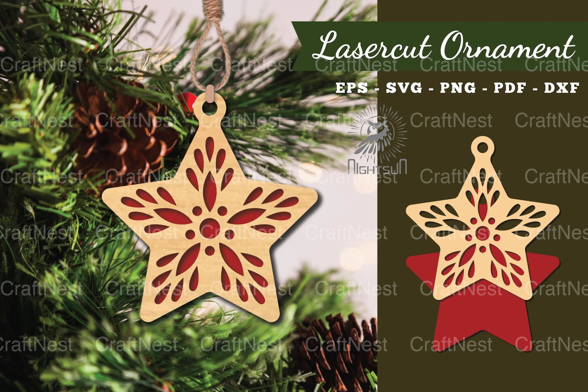 Star Laser Cut Ornament SVG Bundle - CraftNest - Digital Crafting and Art