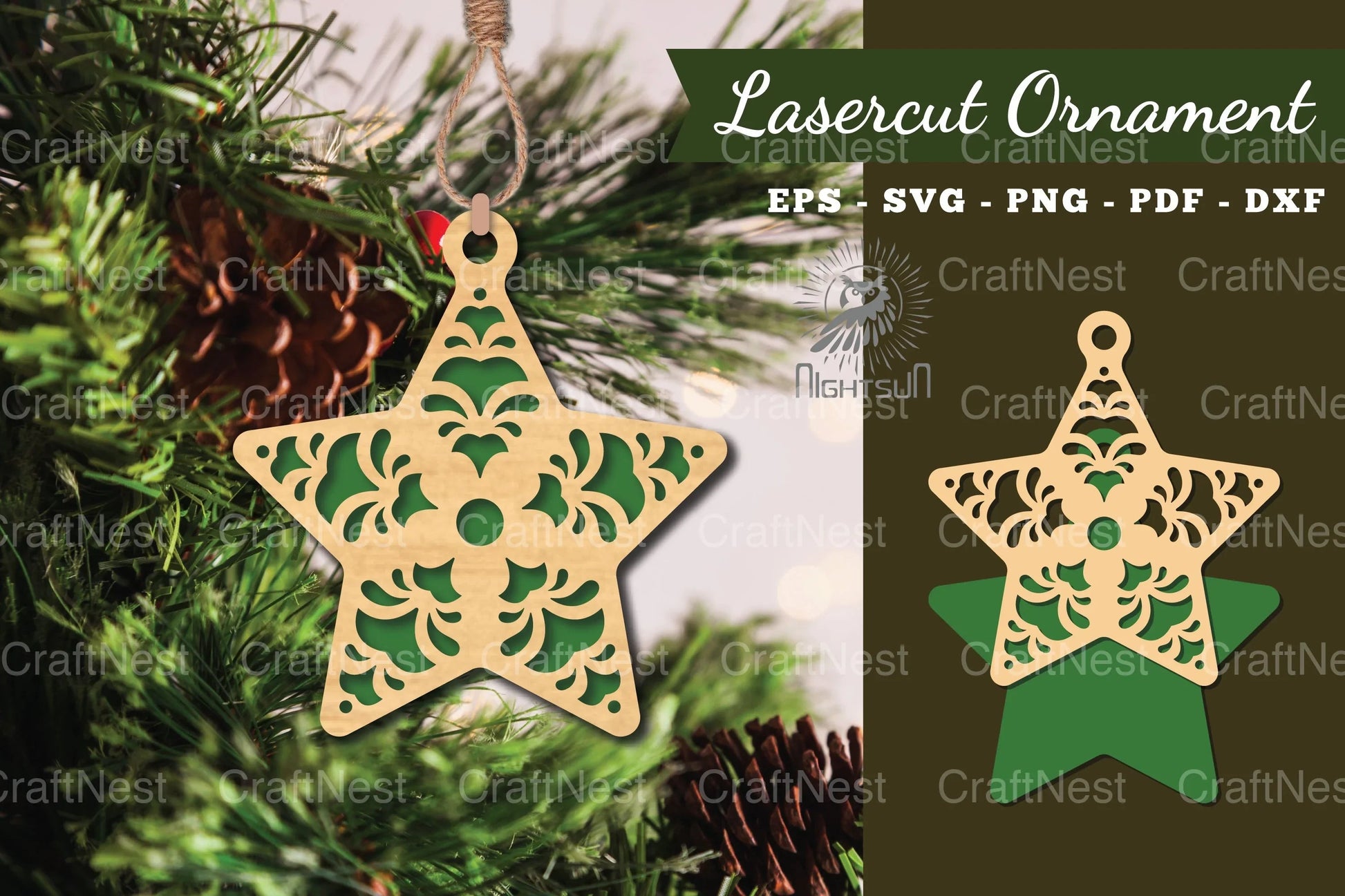 Star Laser Cut Ornament SVG Bundle - CraftNest - Digital Crafting and Art