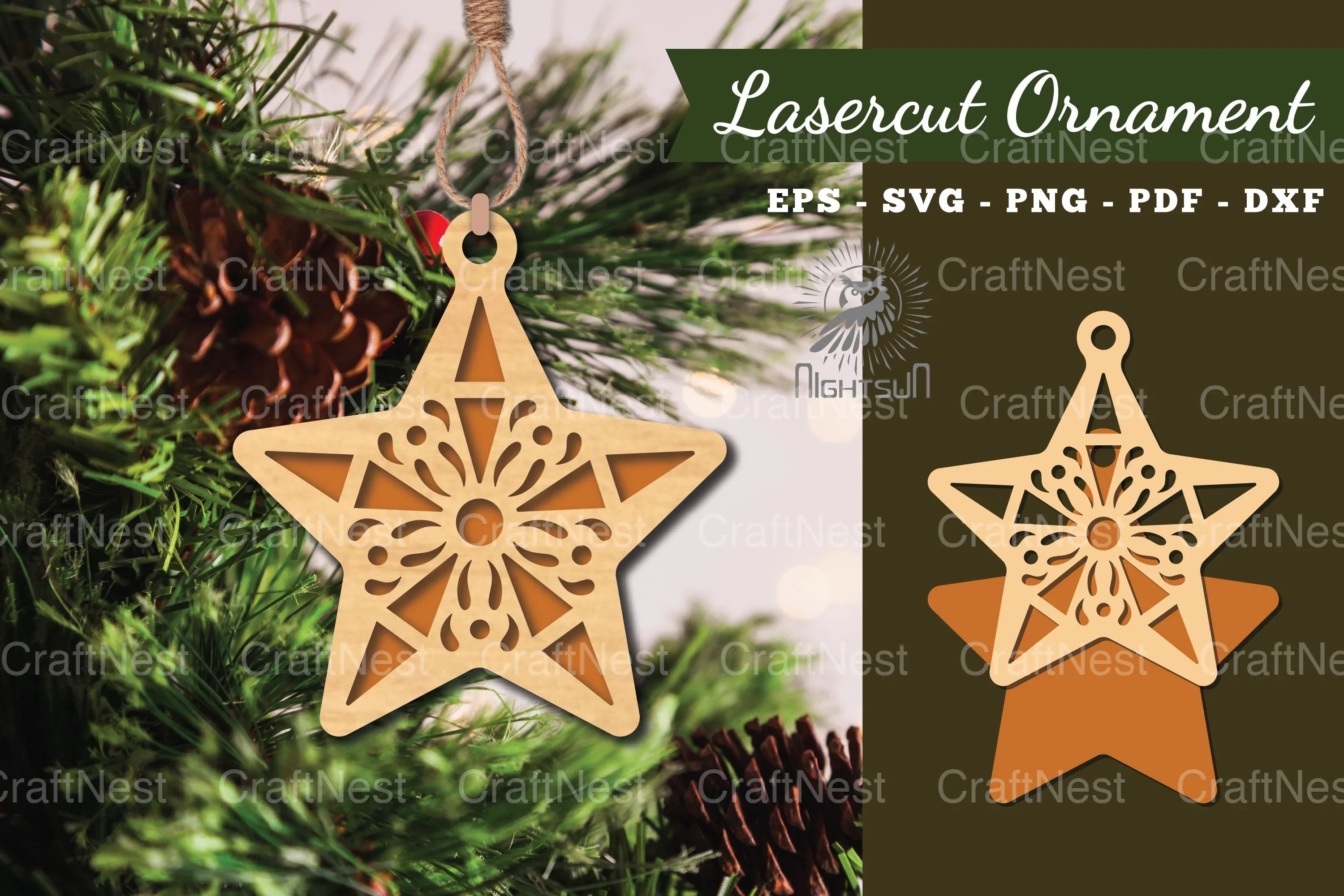 Star Laser Cut Ornament SVG Bundle - CraftNest - Digital Crafting and Art
