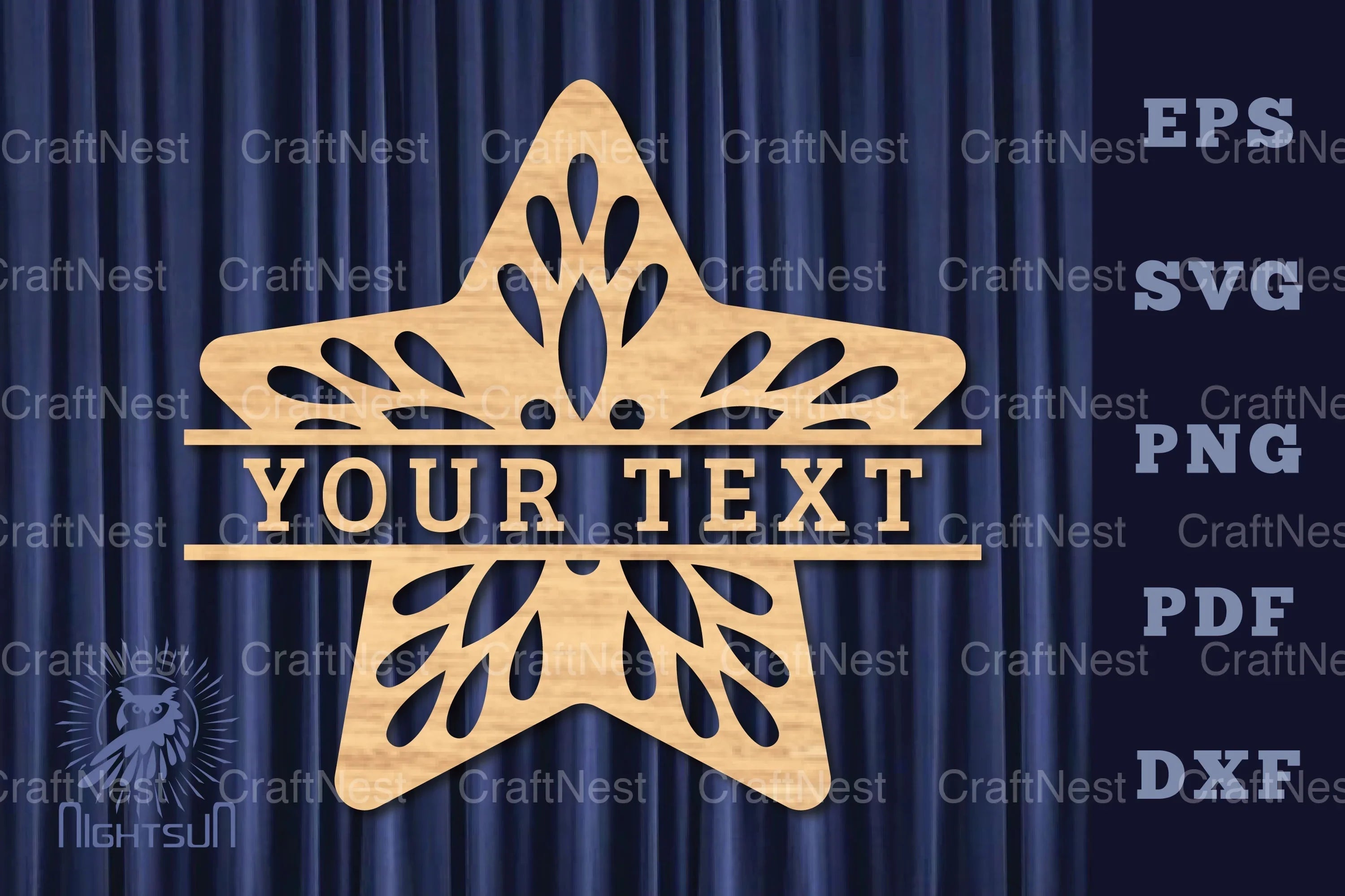 Star Lasercut Split Monogram SVG Bundle - CraftNest - Digital Crafting and Art
