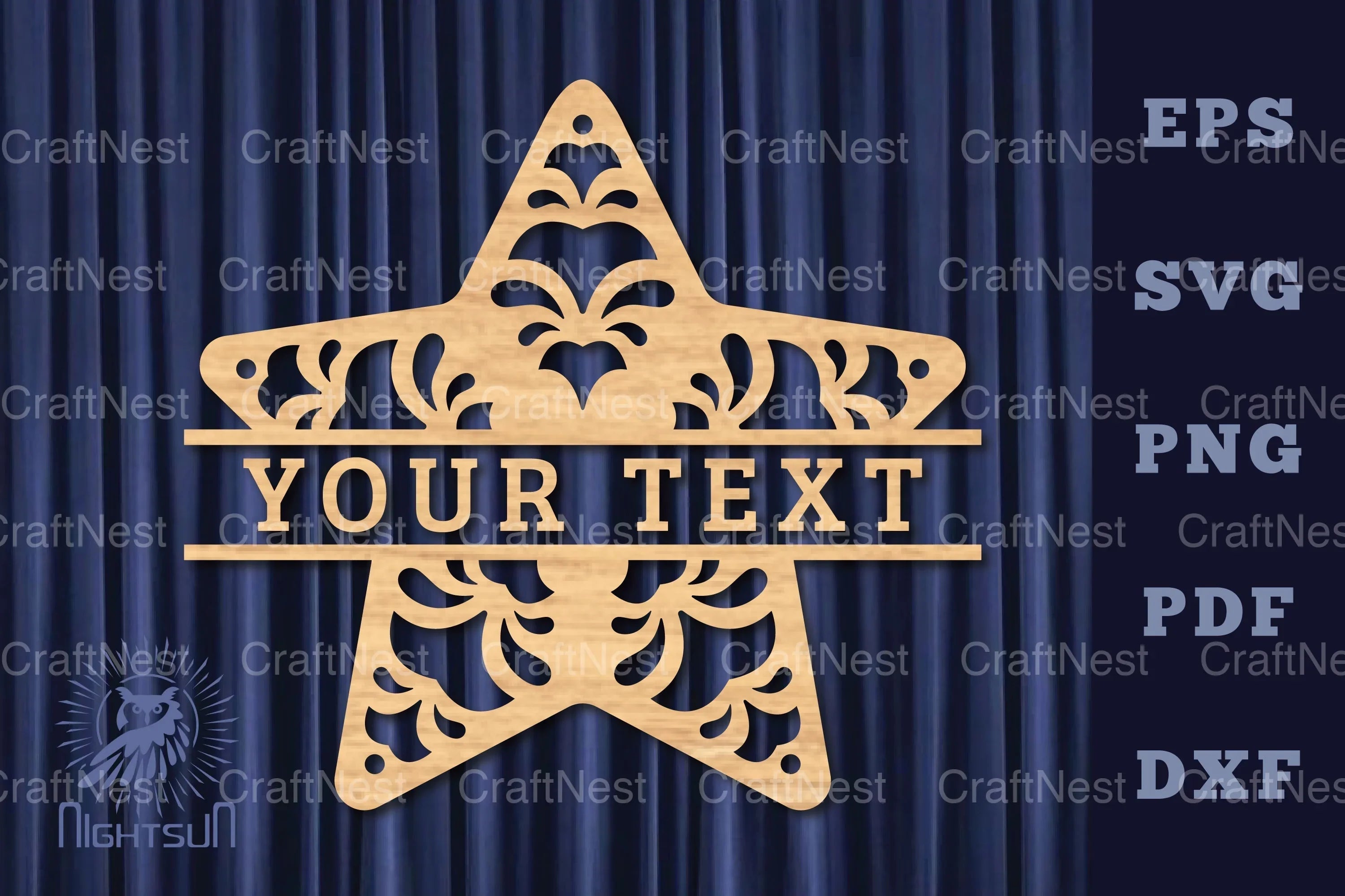 Star Lasercut Split Monogram SVG Bundle - CraftNest - Digital Crafting and Art