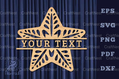 Star Lasercut Split Monogram SVG Bundle - CraftNest - Digital Crafting and Art