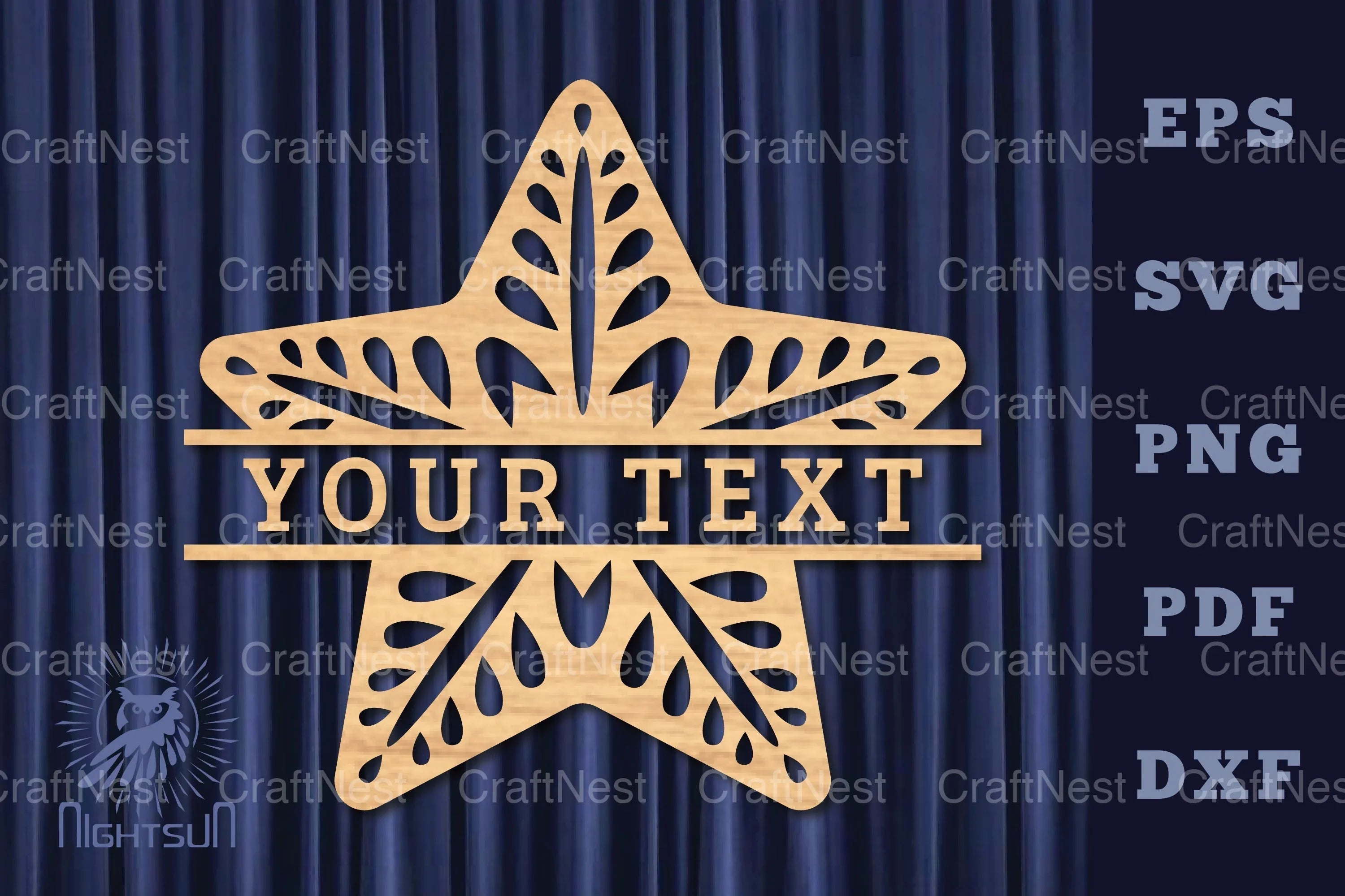 Star Lasercut Split Monogram SVG Bundle - CraftNest - Digital Crafting and Art