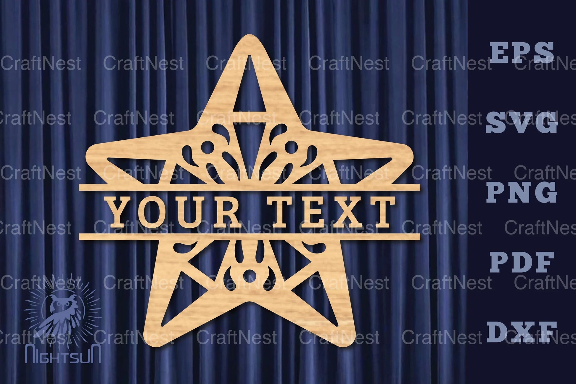 Star Lasercut Split Monogram SVG Bundle - CraftNest - Digital Crafting and Art