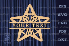Star Lasercut Split Monogram SVG Bundle - CraftNest - Digital Crafting and Art