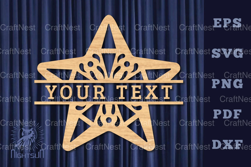 Star Lasercut Split Monogram SVG Bundle - CraftNest - Digital Crafting and Art