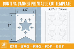 Stars Bunting Banner Printable Template Clipart Bundle - CraftNest - Digital Crafting and Art