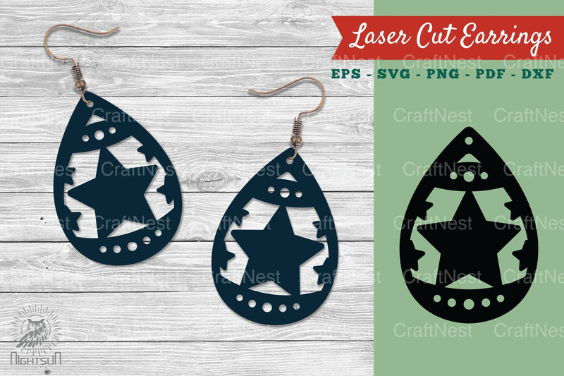 Star Earrings Design SVG Bundle - CraftNest - Digital Crafting and Art