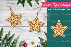 Stars Laser Cut Earrings SVG Bundle - CraftNest - Digital Crafting and Art