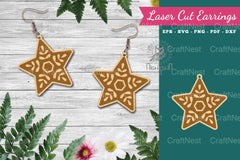 Stars Laser Cut Earrings SVG Design Bundle - CraftNest - Digital Crafting and Art
