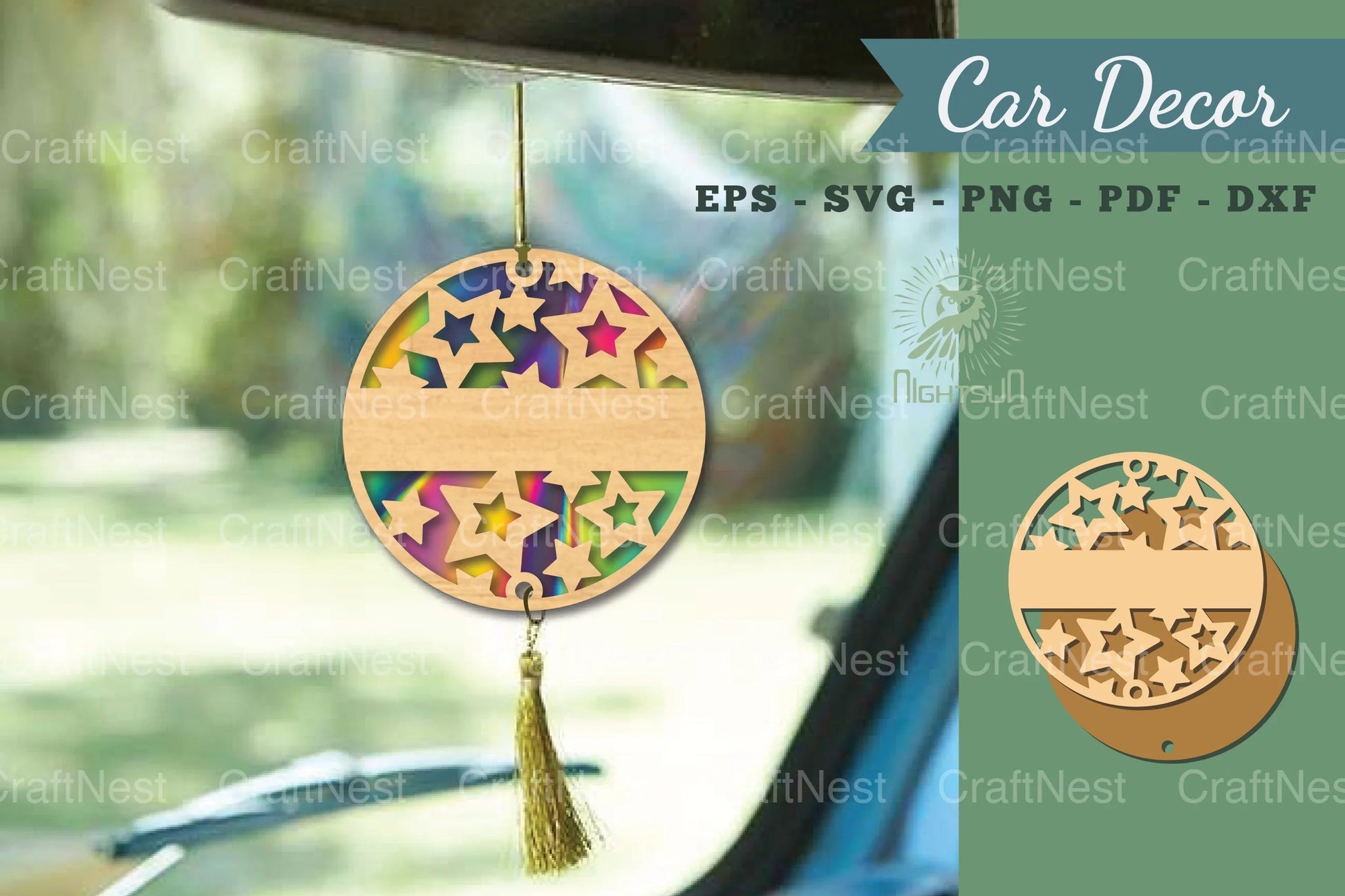Stars Lasercut Car Decoration Clipart Bundle - CraftNest - Digital Crafting and Art
