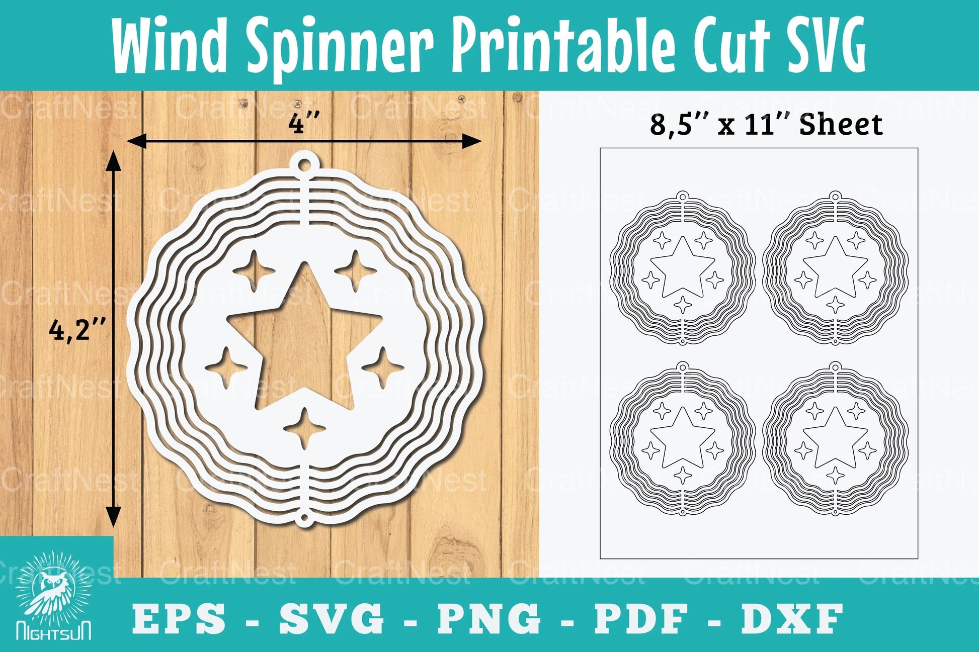 Stars Wind Spinner SVG Bundle - CraftNest - Digital Crafting and Art