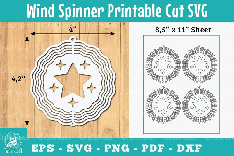 Stars Wind Spinner SVG Bundle - CraftNest - Digital Crafting and Art