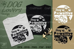 Stay Pawsitive Dog Design Clipart Bundle - CraftNest - Digital Crafting and Art