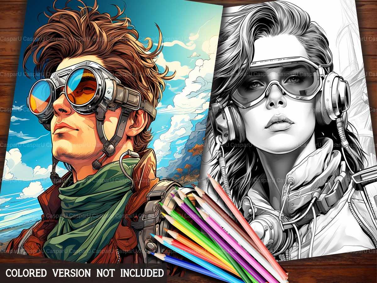 Steampunk Aviator Coloring Books - CraftNest