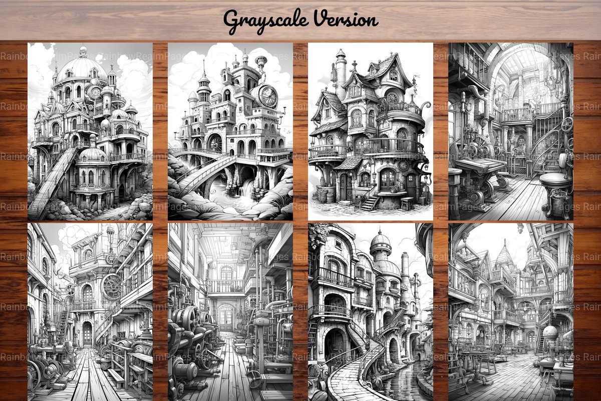 Steampunk Buildings Coloring Books - CraftNest