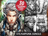 Steampunk Jungle Coloring Books