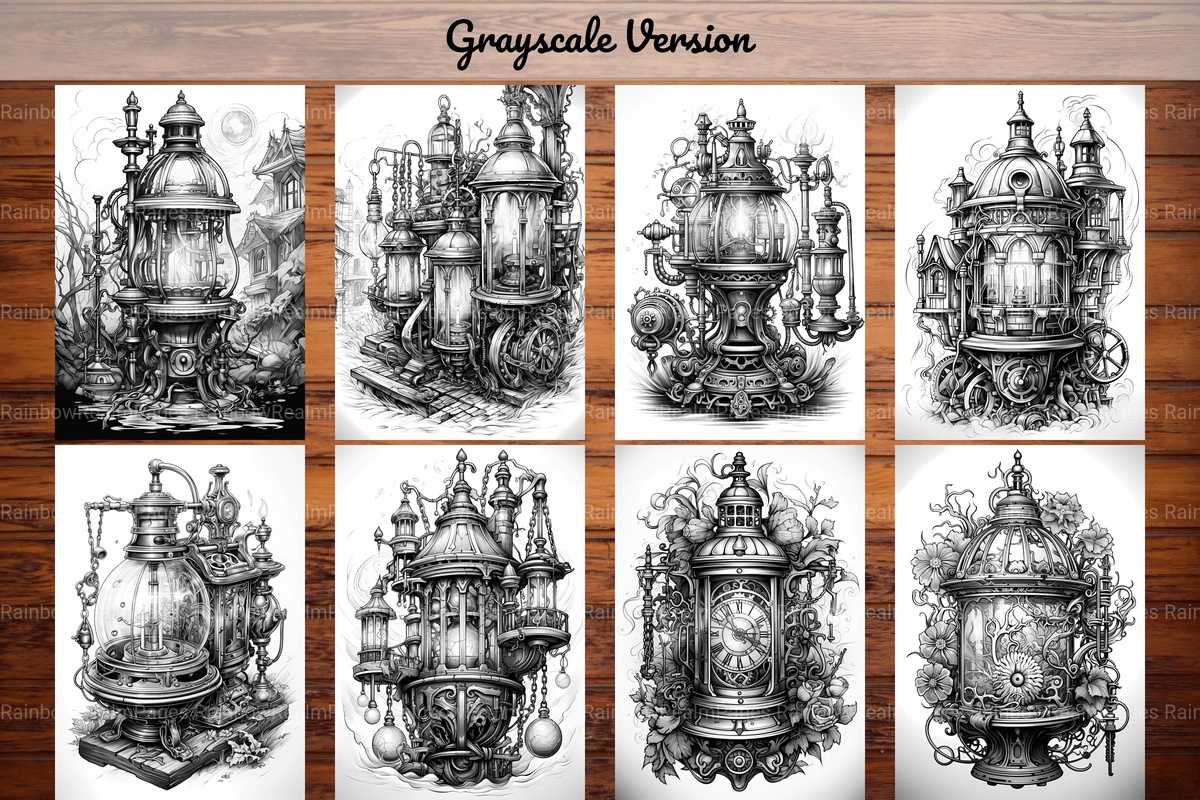 Steampunk Lantern Coloring Books - CraftNest