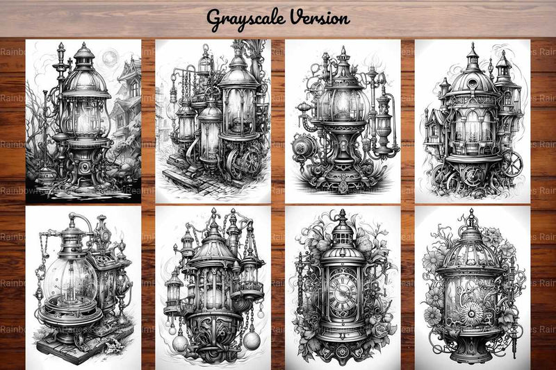 Steampunk Lantern Coloring Books - CraftNest