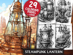 Steampunk Lantern Coloring Books - CraftNest