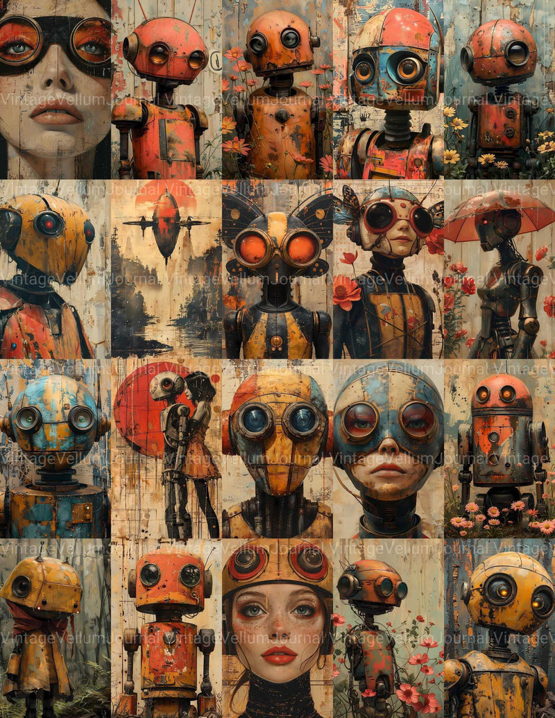 Roboter Summer Junk Journal Pages - CraftNest - Digital Crafting and Art