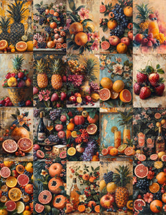 Tropical Fruit Junk Journal Pages - CraftNest - Digital Crafting and Art
