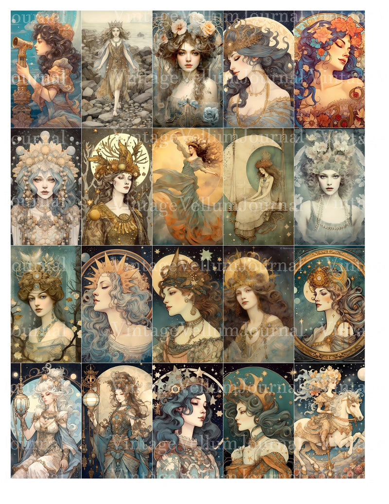 Moon Princess Junk Journal Pages - CraftNest