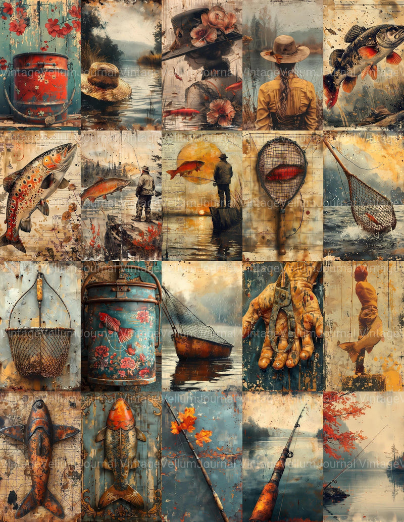 Fishing Junk Journal Pages - CraftNest - Digital Crafting and Art