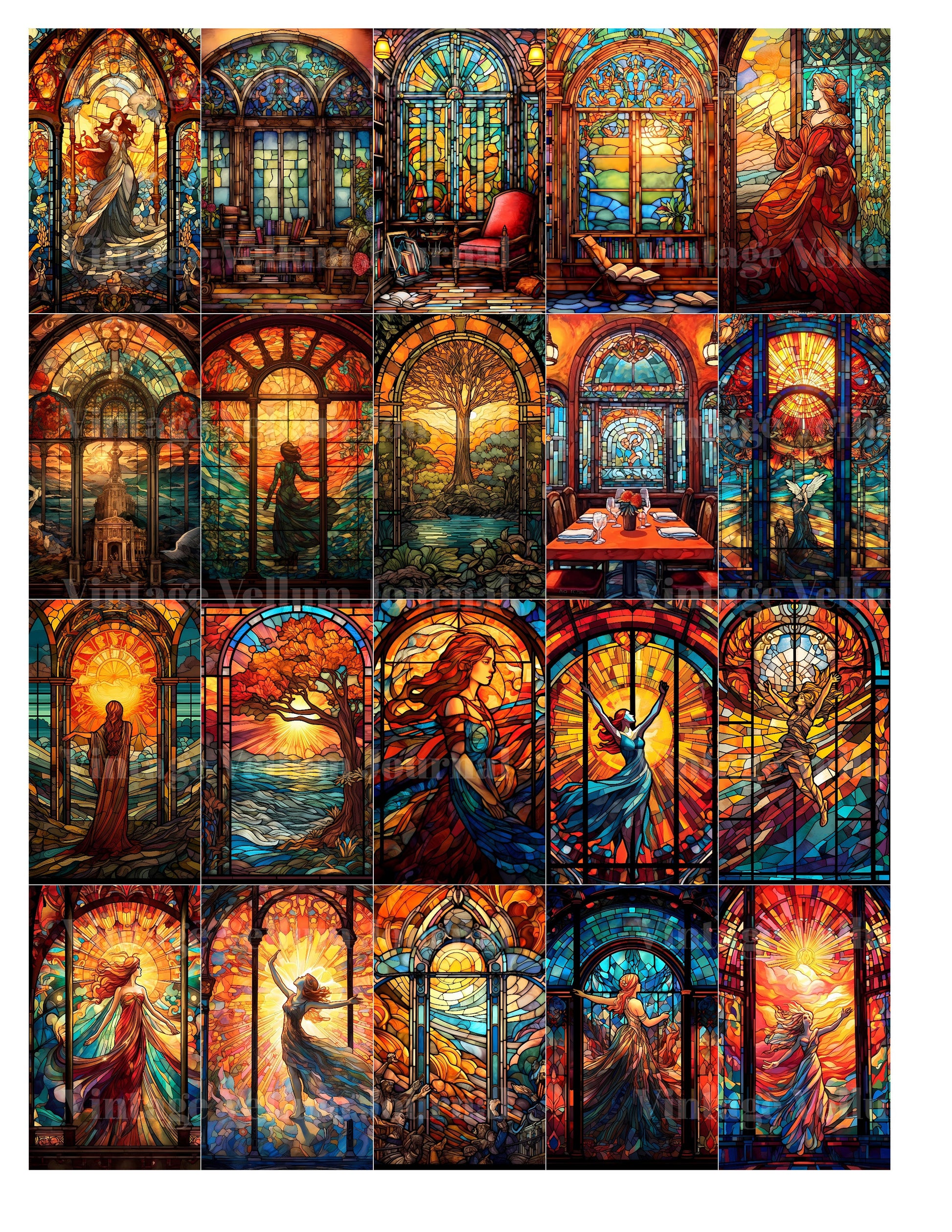 Stained Glass Junk Journal Pages - CraftNest