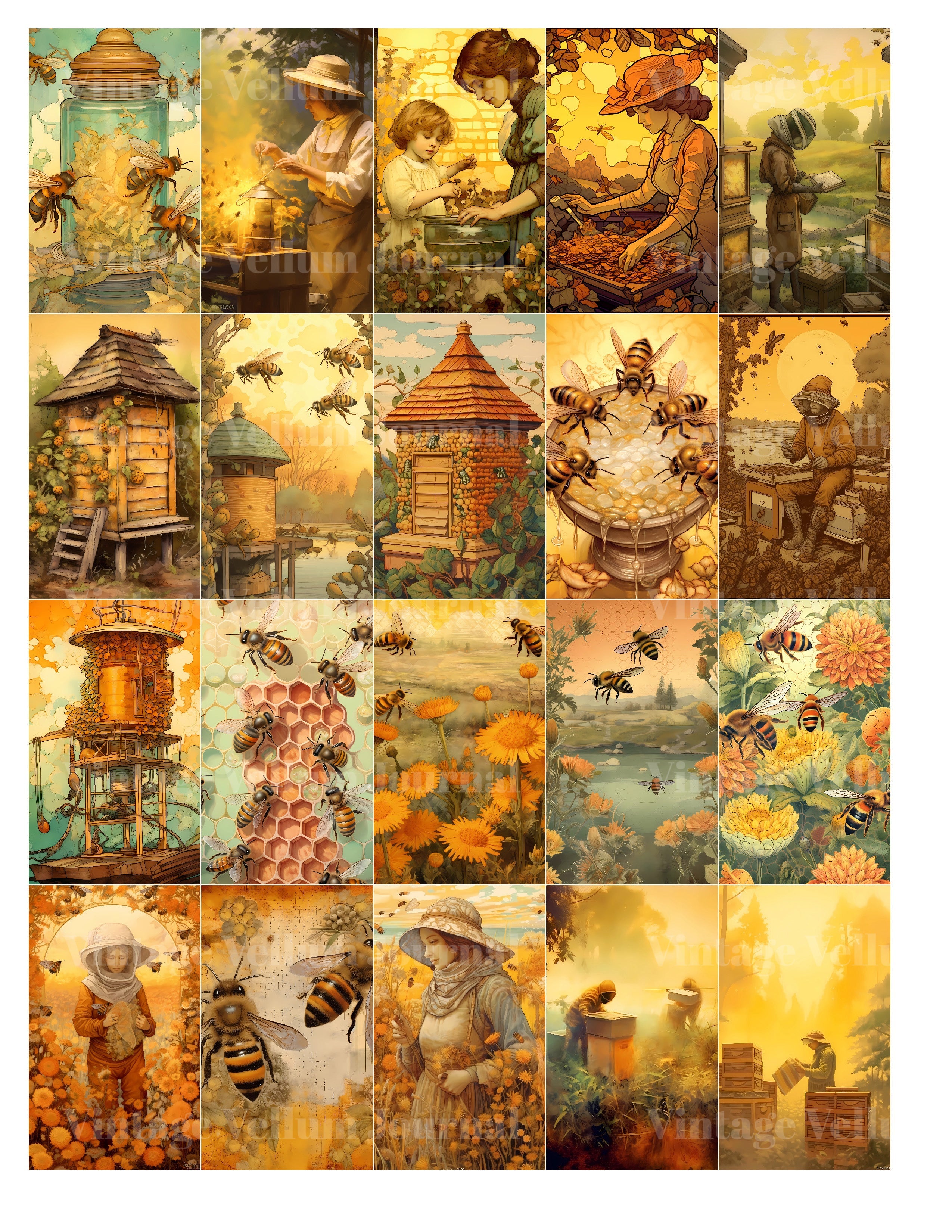 Beekeepers Junk Journal Pages - CraftNest