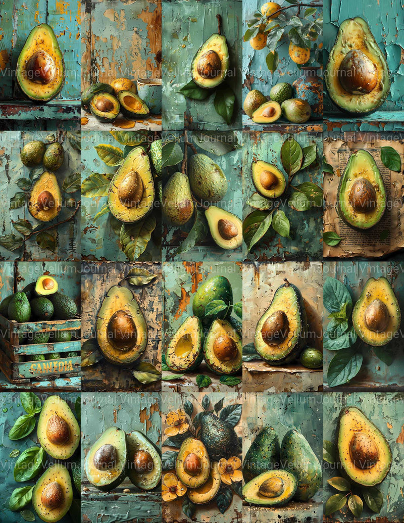 Avocado Junk Journal Pages - CraftNest - Digital Crafting and Art