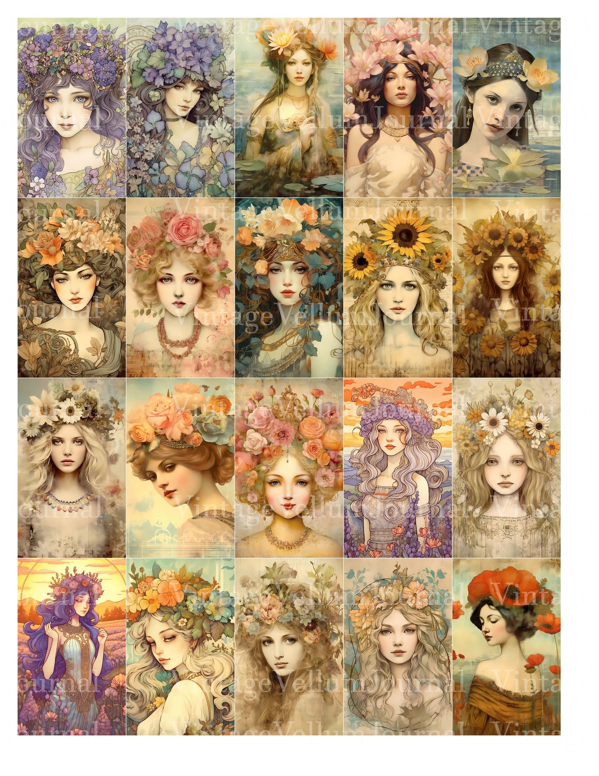 Flower Princess Junk Journal Pages - CraftNest