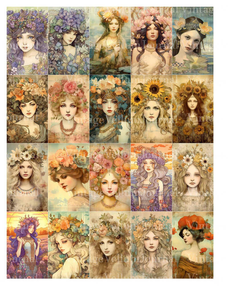 Flower Princess Junk Journal Pages - CraftNest