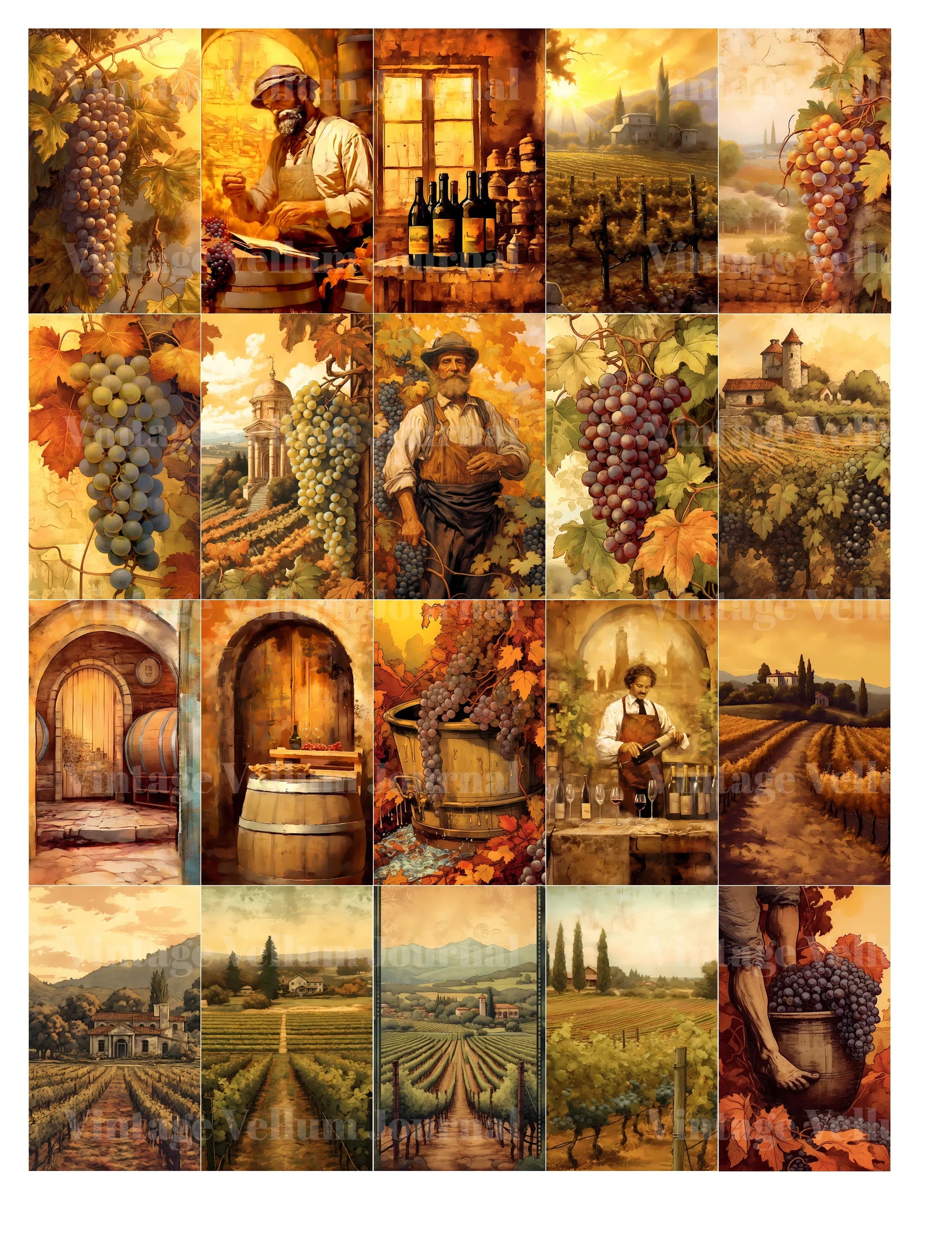 Winvery - Vineyard Junk Journal Pages - CraftNest