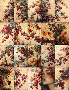Red Fruit Junk Journal Pages - CraftNest - Digital Crafting and Art